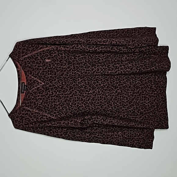 Obey medium black and brown leopard print print long sleeve shirt - Picture 1 of 7